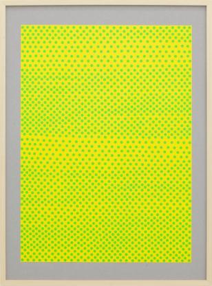 Untitled (spot on/light green dots on yellow paper)