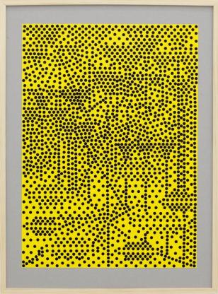 Untitled (invasion/spot on/black dots on yellow paper)