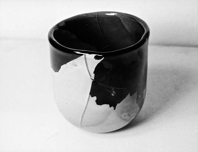 Blå glasskål