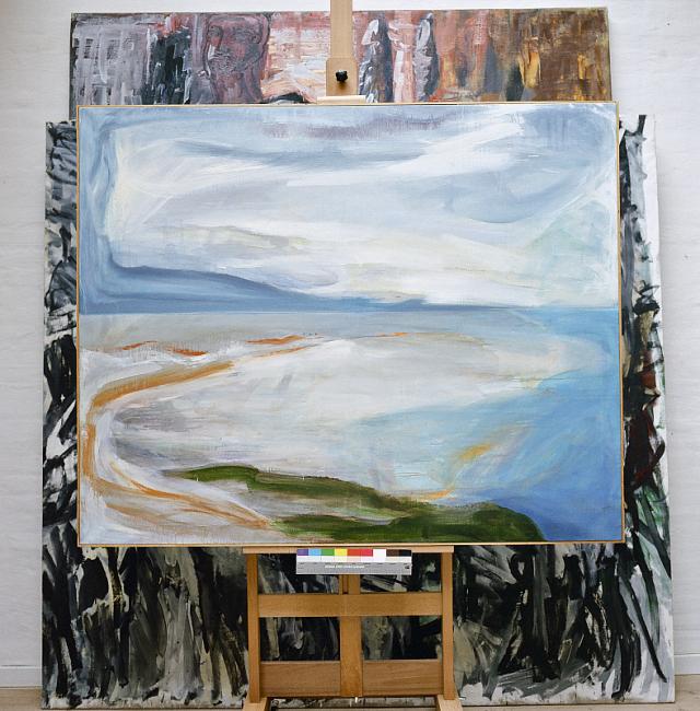 Stranden 1984, olie på lærred