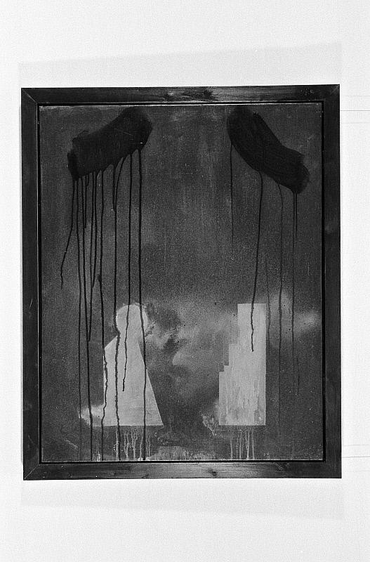 Der stille Garten, 1986, acryl/chrom/stål på lærred