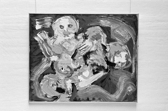 Slåskamp, 1985, olie på lærred