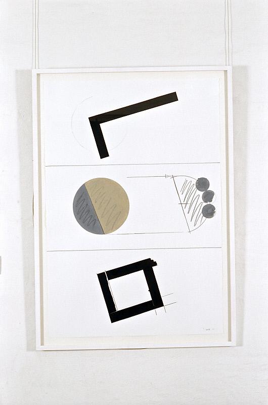 01. af 4 tegninger, uden titel, 1984-85, tegning/gouache se også 87/12-14