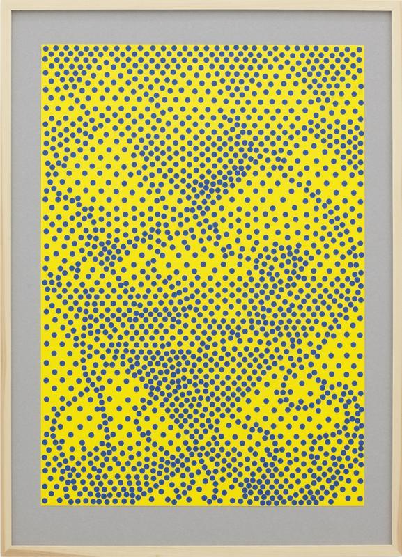 Untitled (pyramids/spot on/blue dots on yellow paper)
