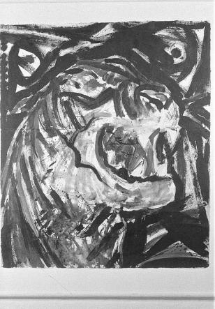 Tigerhoved 1985, gouache