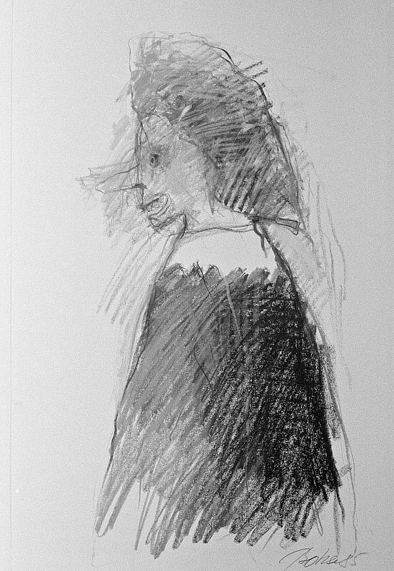 Uden titel 1985, tegning, oliepastel