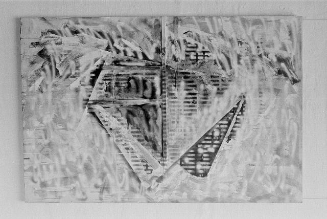 Uden titel 1985, olie/spray/lak mm på masonite