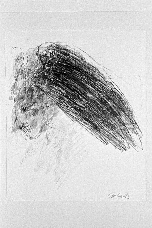 Uden titel, 1986, tegning-oliepastel