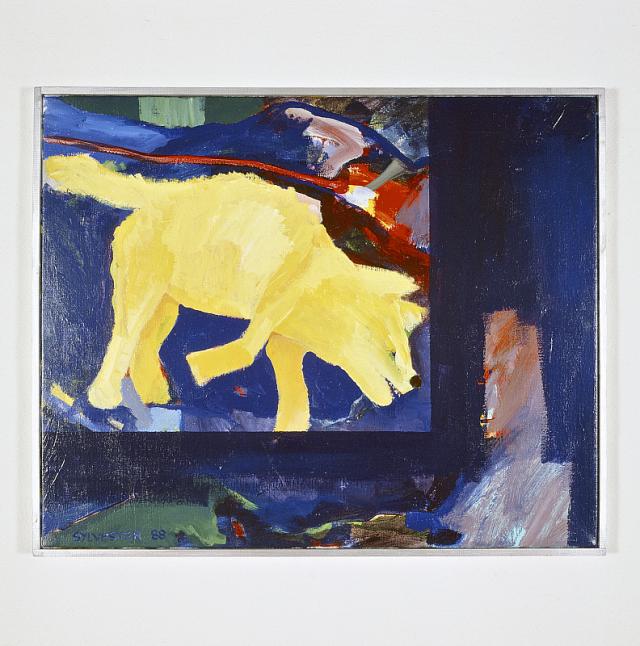 En svinehund har fået færten, 1988, acryl på lærred