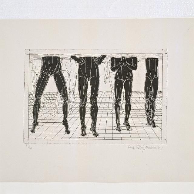 Undervandssvømmere, 1957, radering
