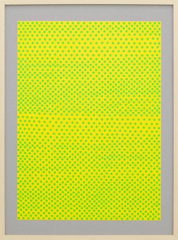 Untitled (spot on/light green dots on yellow paper)