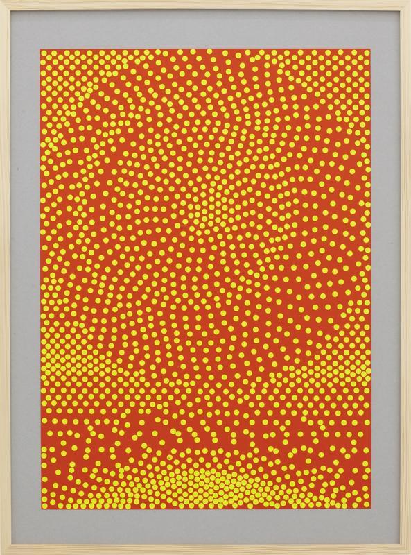 Untitled (sun rise/spot on/yellow dots on red paper)