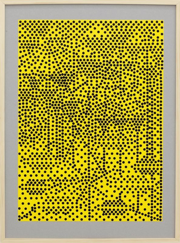 Untitled (invasion/spot on/black dots on yellow paper)