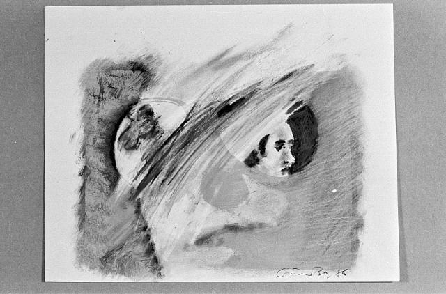 Brillebillede 1986, serigrafi / oliekridt