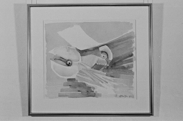 Overfald, 1986, akvarel
