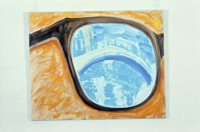Spectack in Venice, 1987, olie på lærred