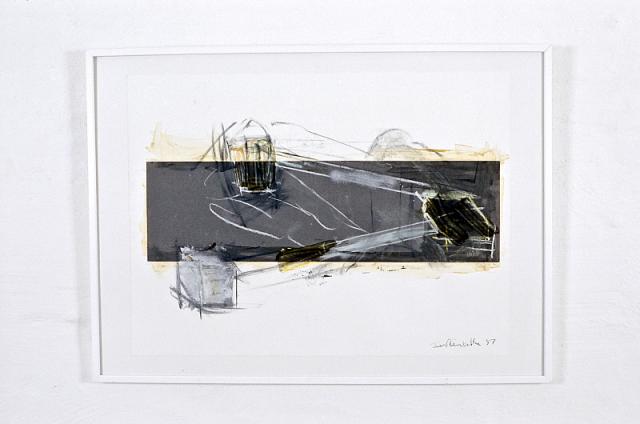 Uden titel, 1987, tegning, kul/farvekridt/spray 1
