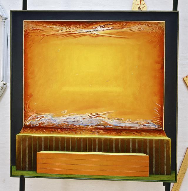 Søllerød Domkirke,Luxus-Alter til de rige og dovne, Eller for alvor - fyld selv på, 1986-88, acryl/